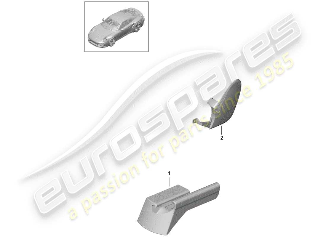 porsche 2016 (991-1 turbo) sports seat plus front (complete) no longer available trim cover panel part diagram
