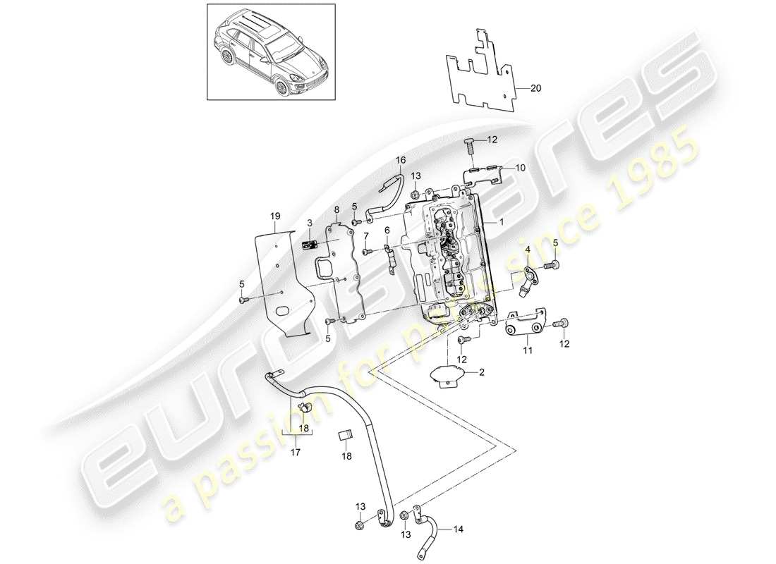 porsche 2012 (cayenne e2 92a) power and control electronics- for electric drive d - mj 2015>> part diagram