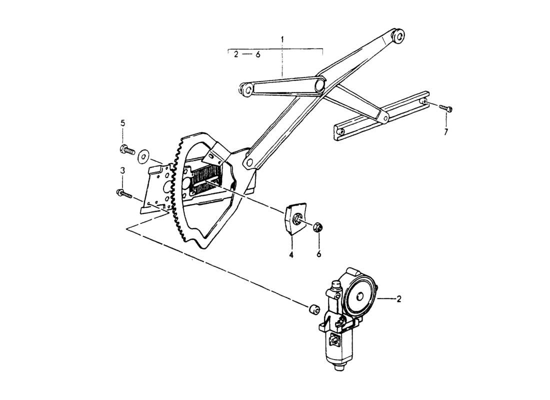 porsche 1994 (964) window regulator - electric parts diagram