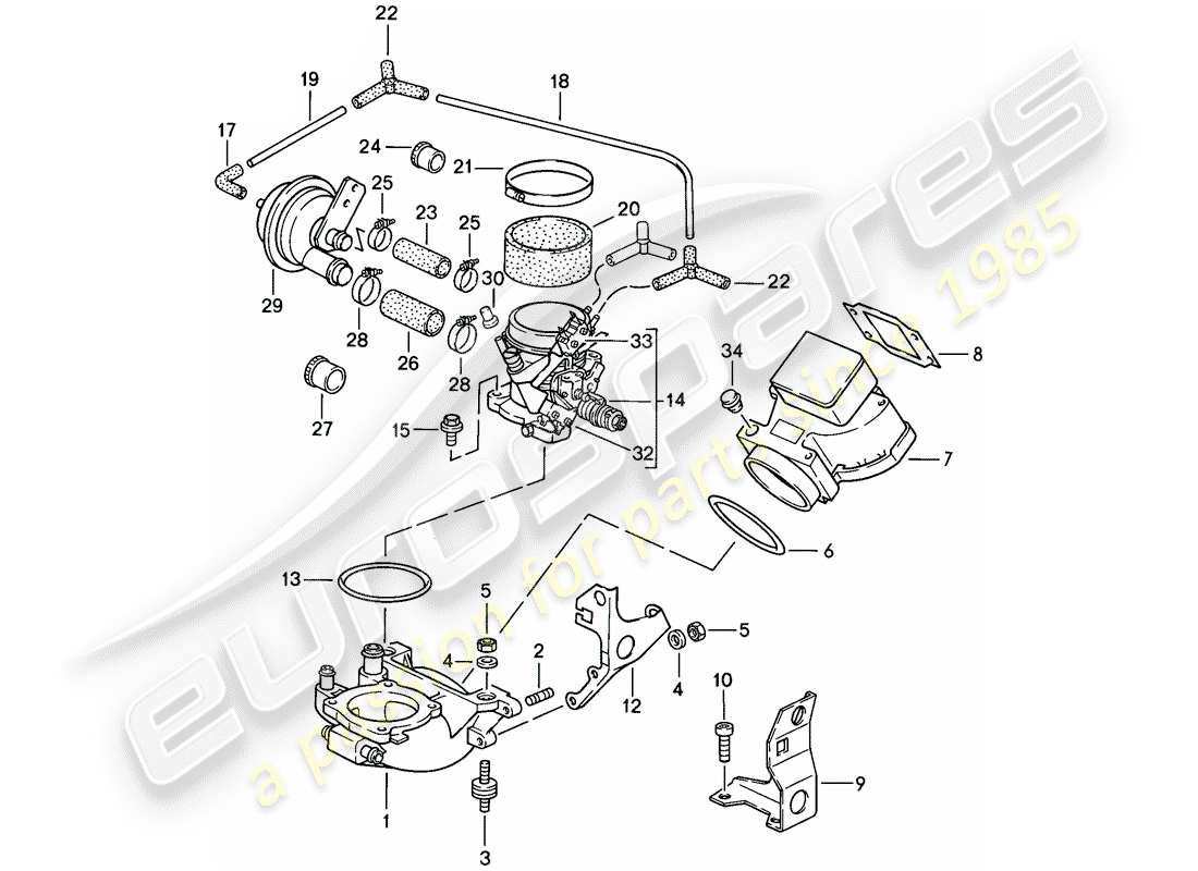porsche 1983 (928) l-jetronic - 1 - - d >> - mj 1984 part diagram