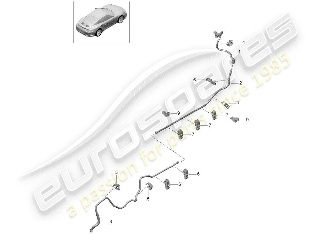 porsche 2014 (991-1 turbo) vacuum line front brake servo center rear d - mj 2017>> part diagram