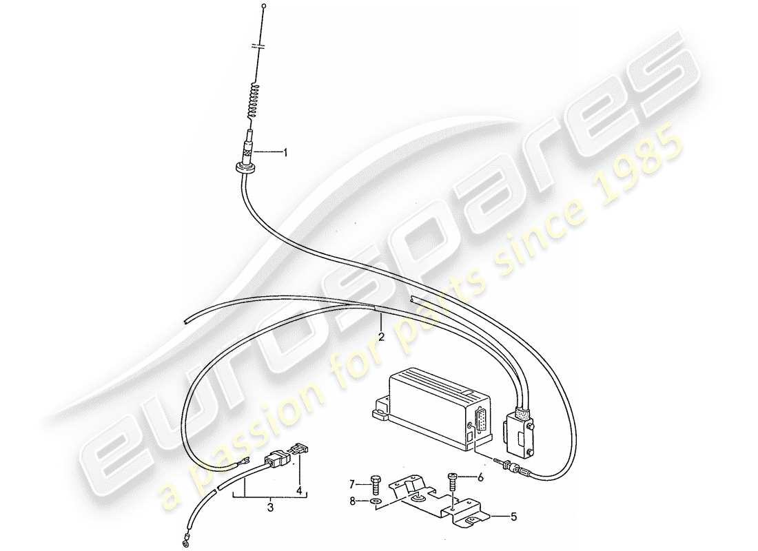 porsche 1987 (928) phone preparation parts diagram