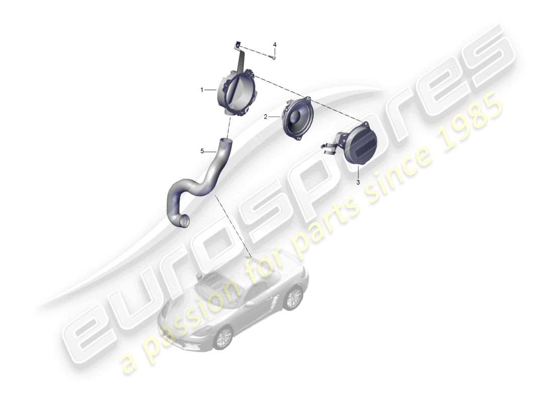 porsche 2020 (718 boxster) sound actuator for engine sound system parts diagram