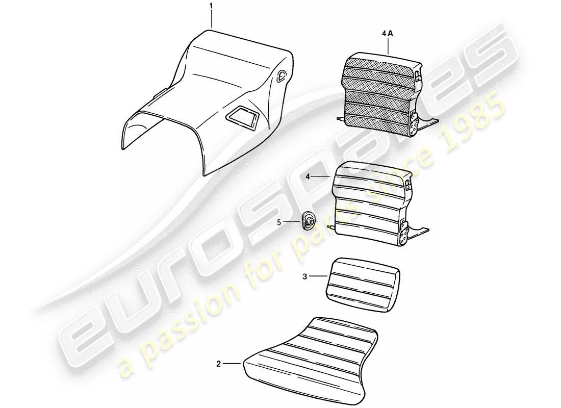 porsche 928 (1985) emergency seat - lining - tunnel - without: - stowage box - d >> - mj 1984 part diagram