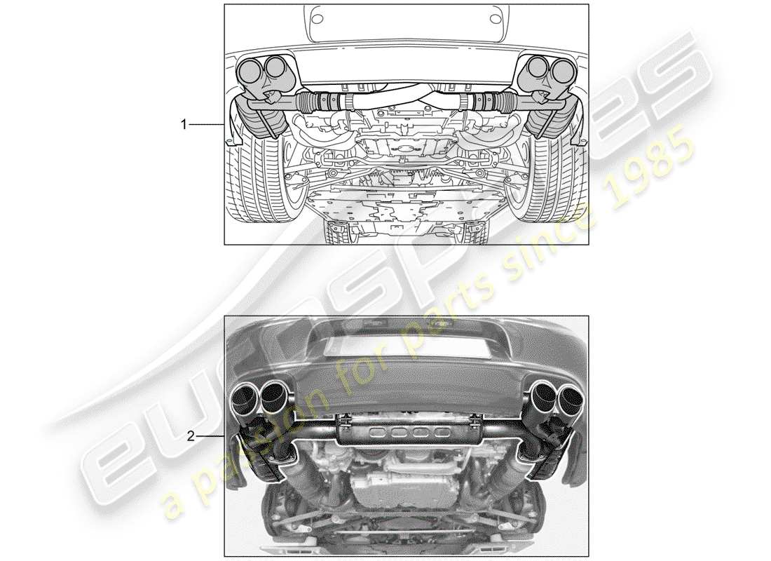 porsche 2005 (tequipment) exhaust system parts diagram