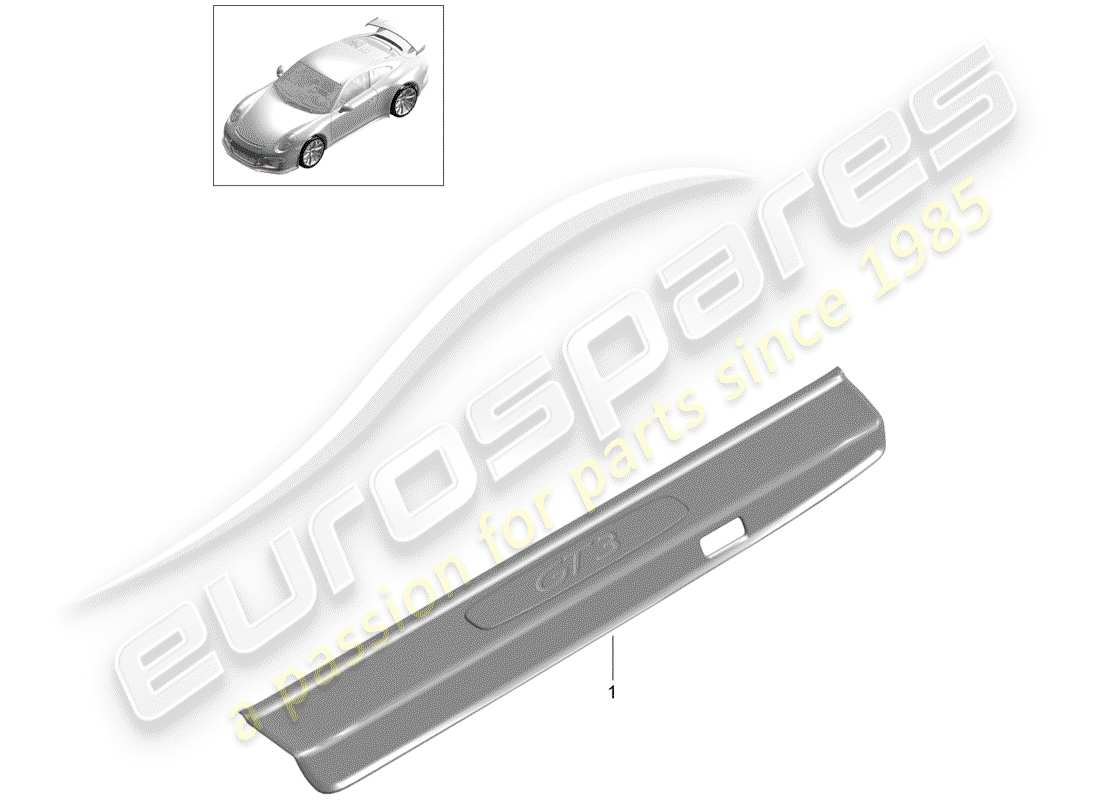 porsche 2015 (991-1 r/gt3/rs) sill trim strip sill part diagram