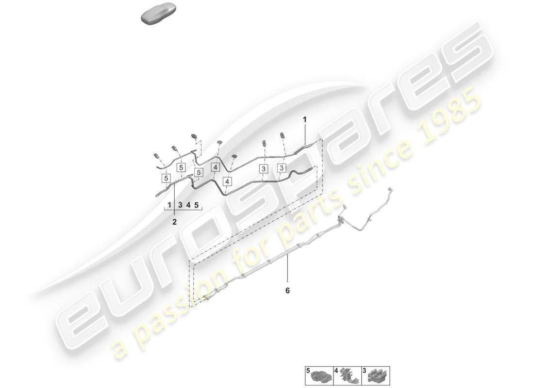 porsche 2020 (992-1) fuel line rear parts diagram