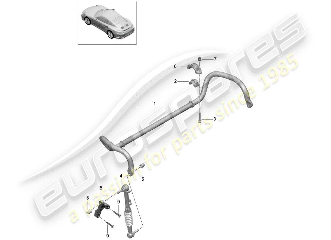 porsche 2014 (991-1 turbo) anti-roll bar pdcc d - mj 2017>> part diagram
