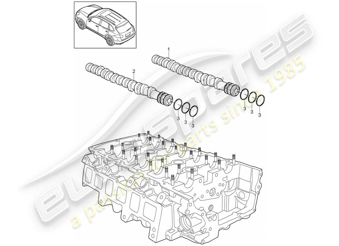 porsche 2017 (cayenne e2 92a) camshaft part diagram