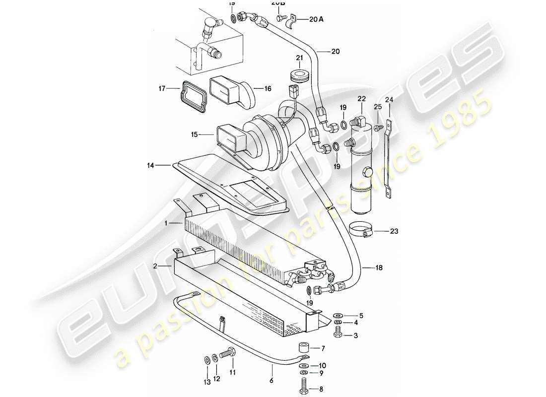 porsche 1986 (911) capacitor - refrigerant line - accessories and others part diagram