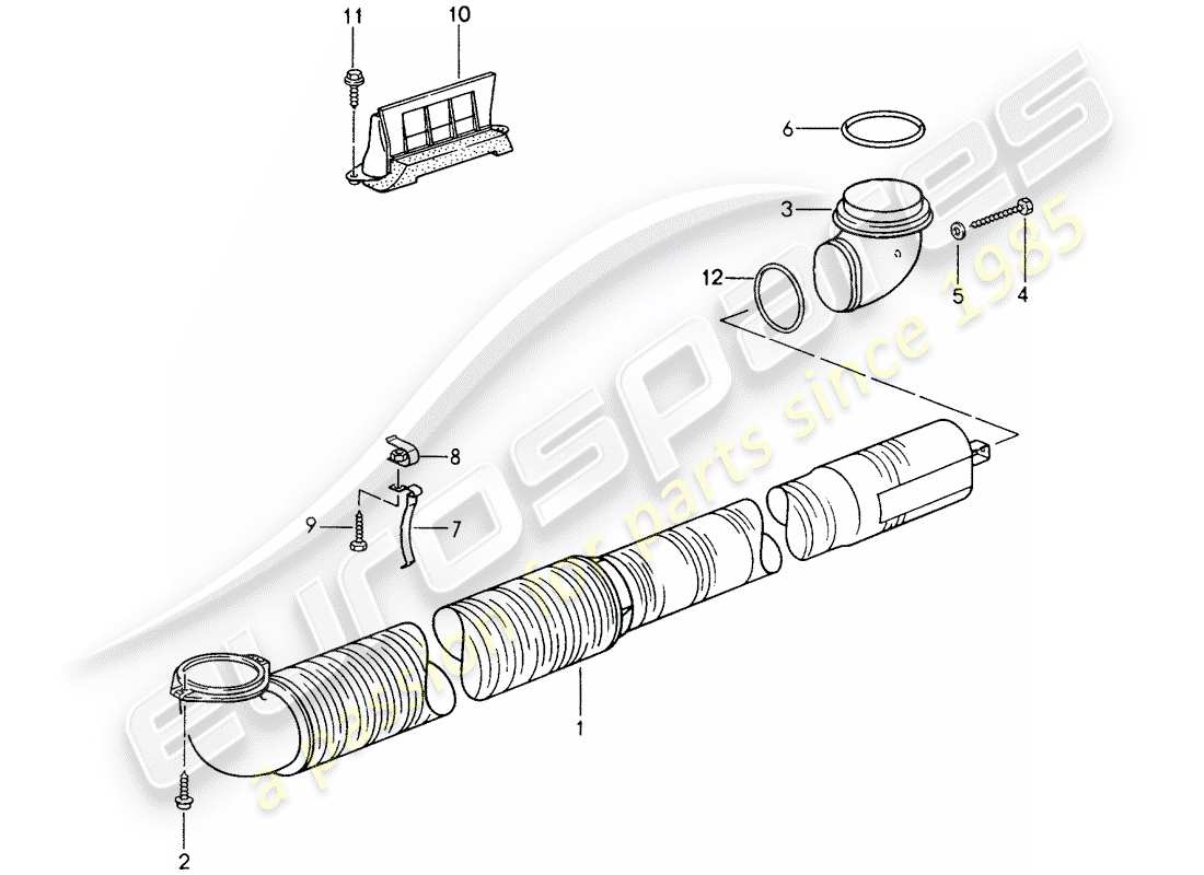 porsche 1998 (993) ventilation - heating system 2 part diagram