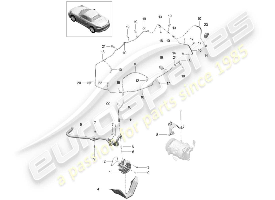 porsche 2018 (718 boxster) vacuum system engine vacuum pump parts diagram