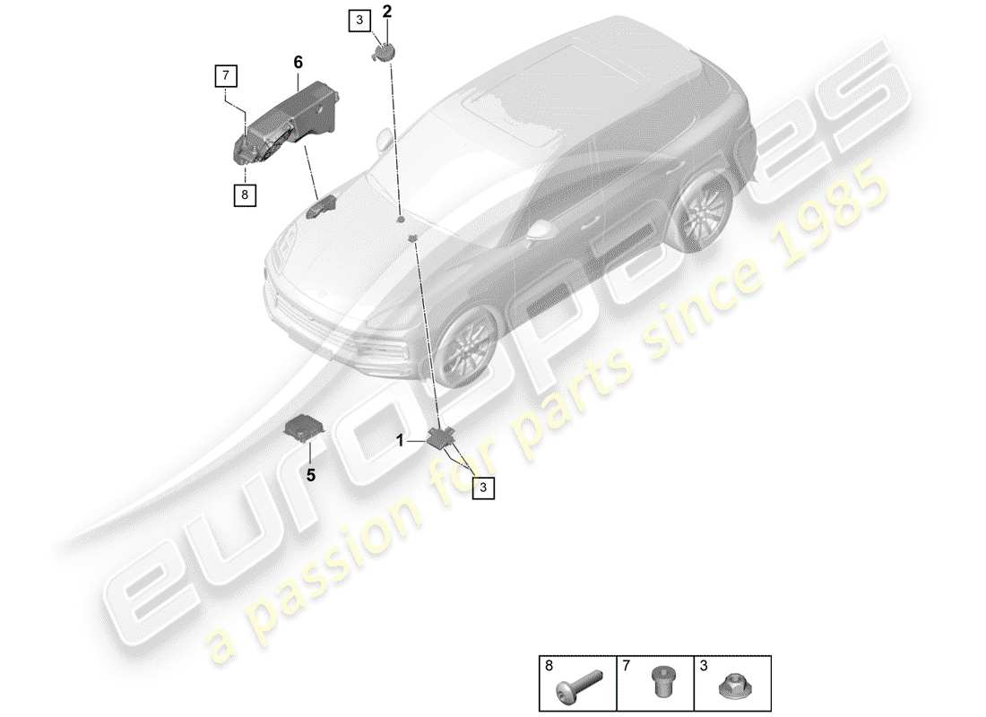 porsche 2019 (cayenne e3 9ya/9yb) control unit noise generator engine sound system parts diagram