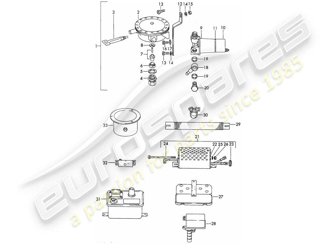 porsche 1969 (911/912) repair material part diagram