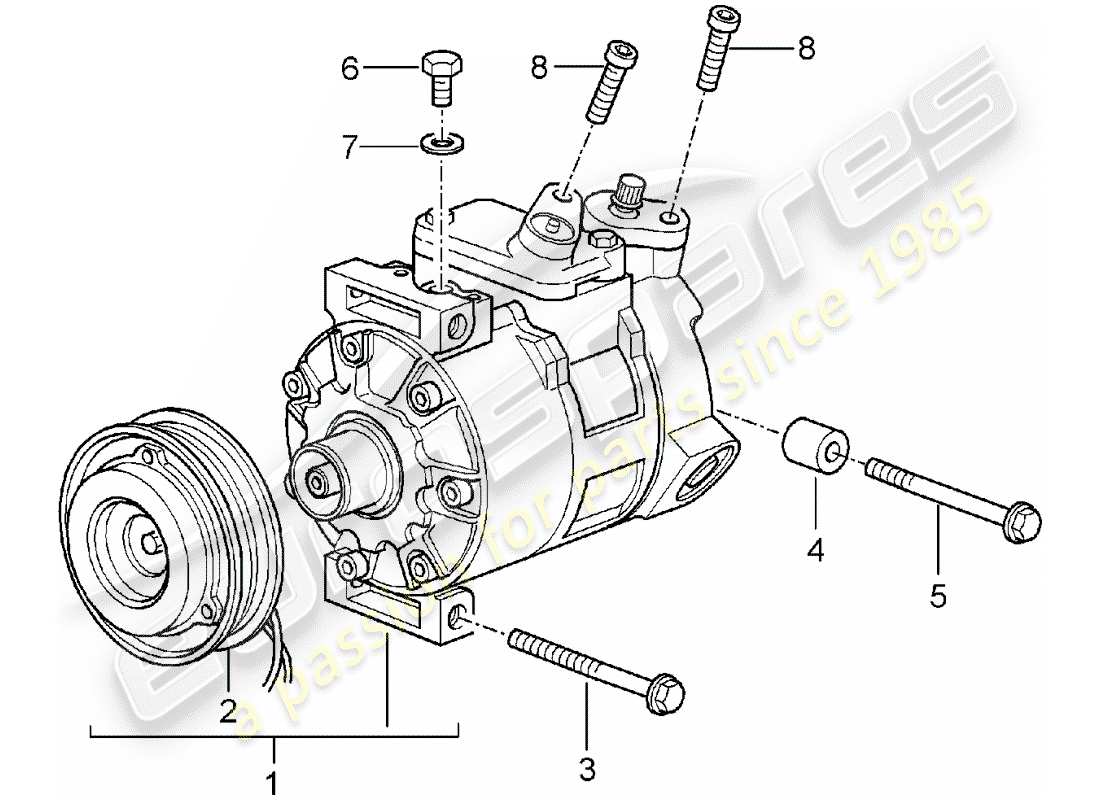 porsche 2001 (986 boxster) compressor parts diagram