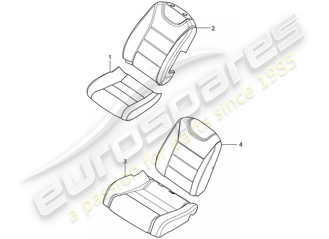 porsche cayenne (2004) seat covers parts diagram