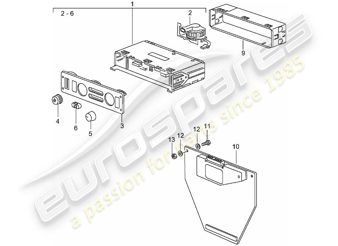 porsche 1996 (993) control switch - driver part diagram