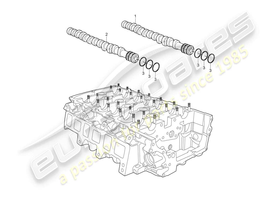 porsche 2010 (cayenne e1 9pa) camshaft parts diagram