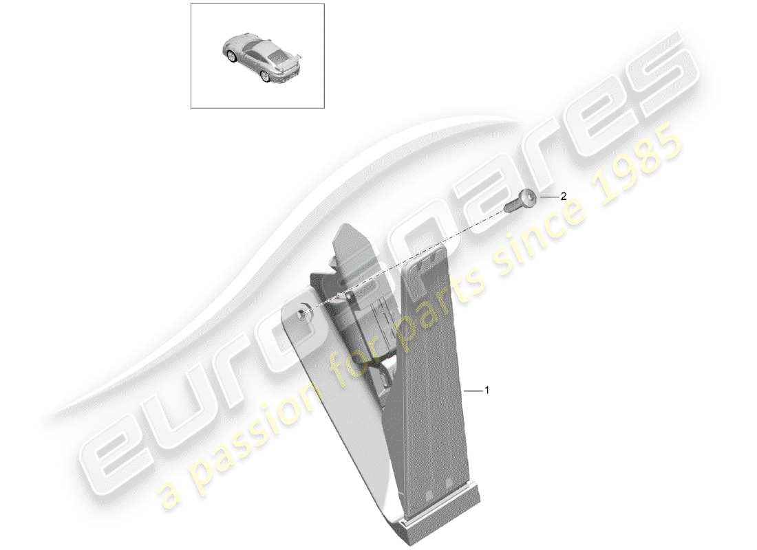 porsche 2016 (991-1 turbo) brake and accel. lever mech. throttle control part diagram