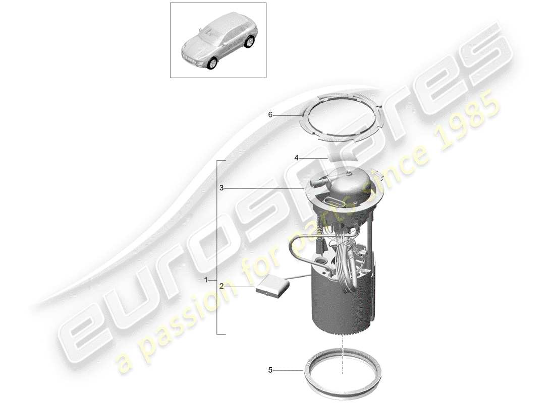 porsche 2015 (macan) fuel pump (complete) part diagram