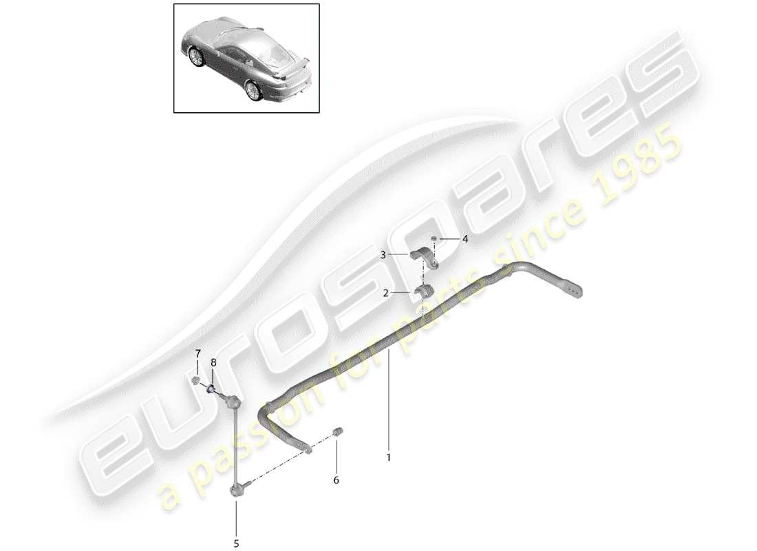 porsche 2015 (991-1 r/gt3/rs) anti-roll bar d - mj 2018>> part diagram