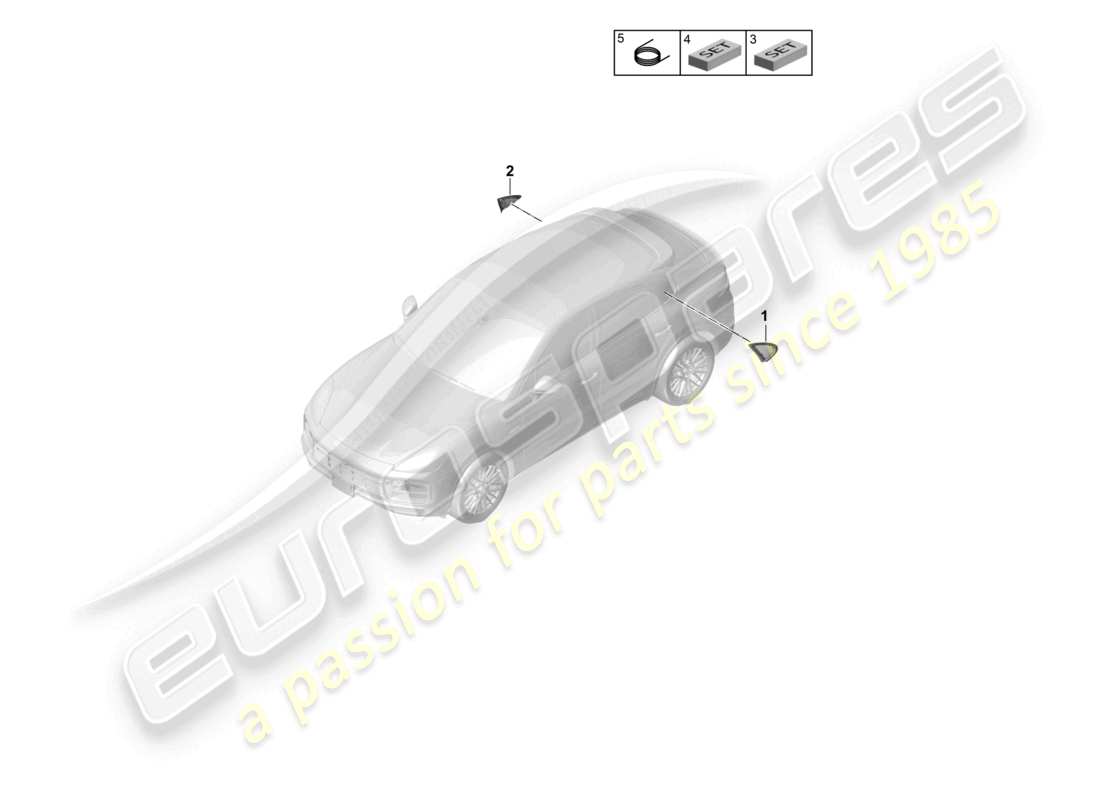 porsche 2018 (cayenne e3 9ya/9yb) side window rear coupe parts diagram