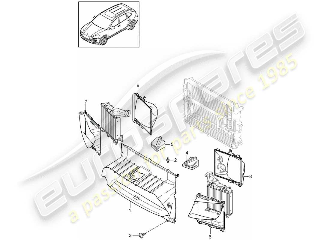 porsche 2018 (cayenne e2 92a) air guide d >>- mj 2014 part diagram