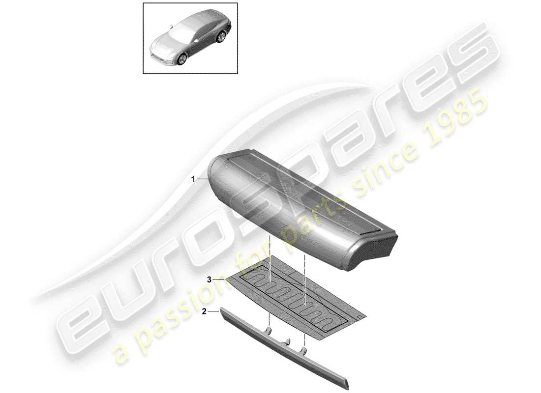 porsche 2020 (panamera 971-1) seat cushion trim accessories part diagram