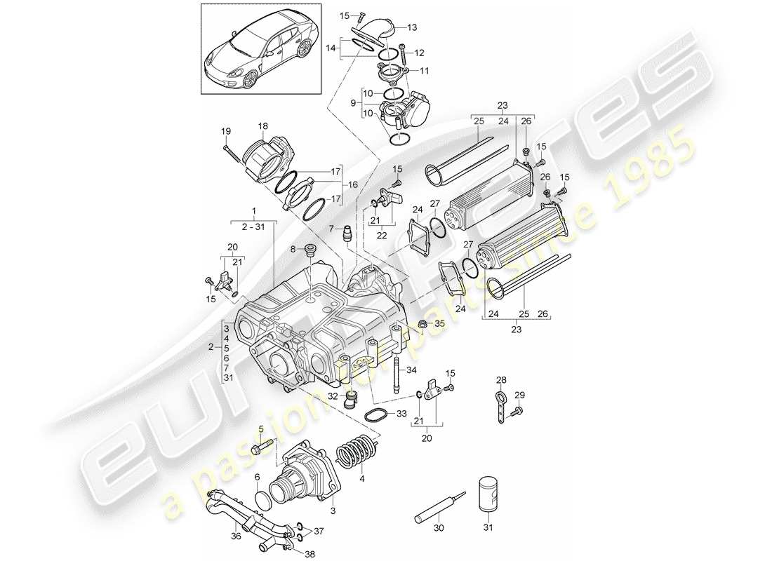 porsche 2010 (panamera 970) compressor part diagram