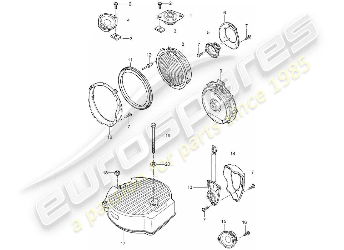 porsche 2006 (cayenne e1 9pa) loudspeaker part diagram
