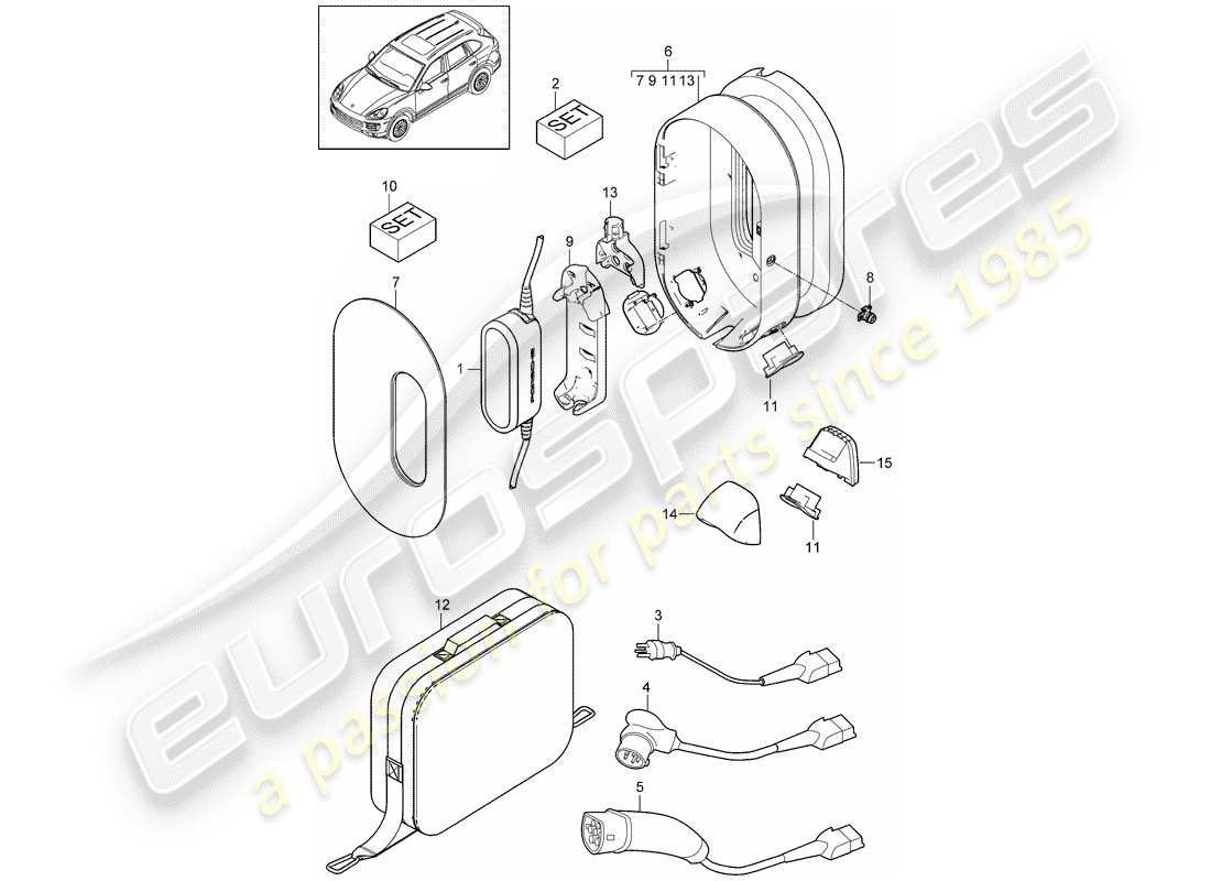 porsche 2012 (cayenne e2 92a) central control unit charger universal charging station use d - mj 2015>> part diagram