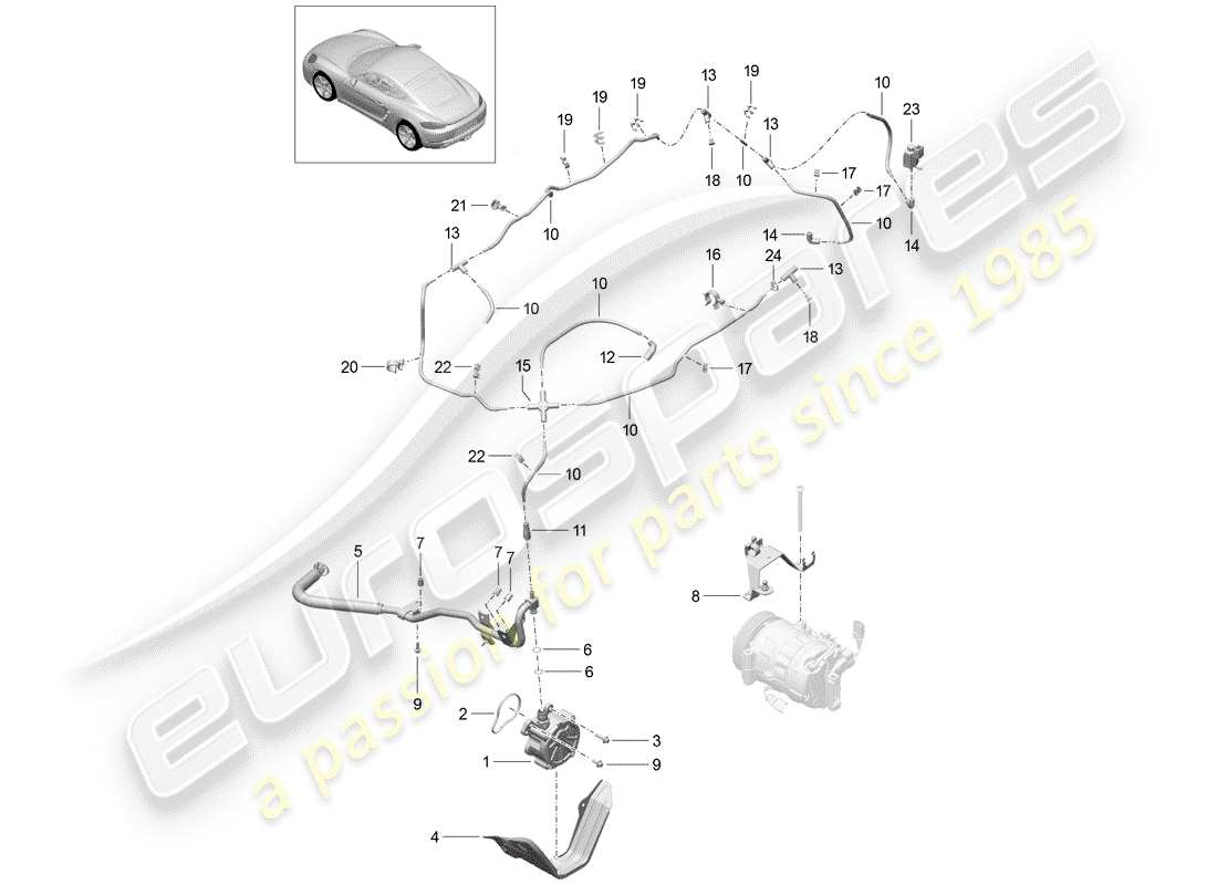 porsche 2018 (718 cayman) vacuum system engine vacuum pump part diagram