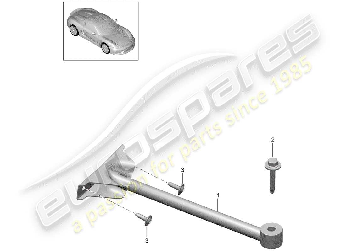 porsche 2016 (981 boxster spyder) dome strut parts diagram