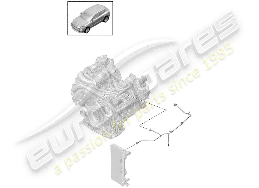 porsche 2020 (macan) coolant cooling system breather line parts diagram