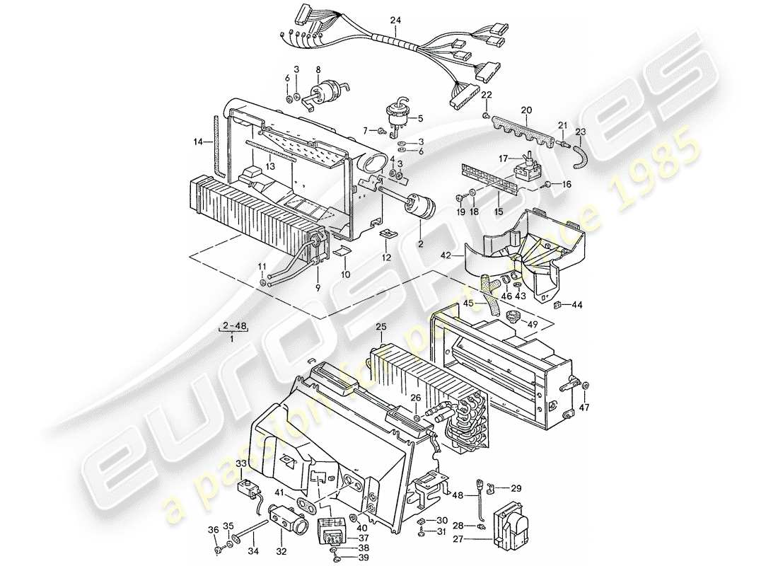 porsche 1987 (928) air conditioner - air conditioner parts diagram
