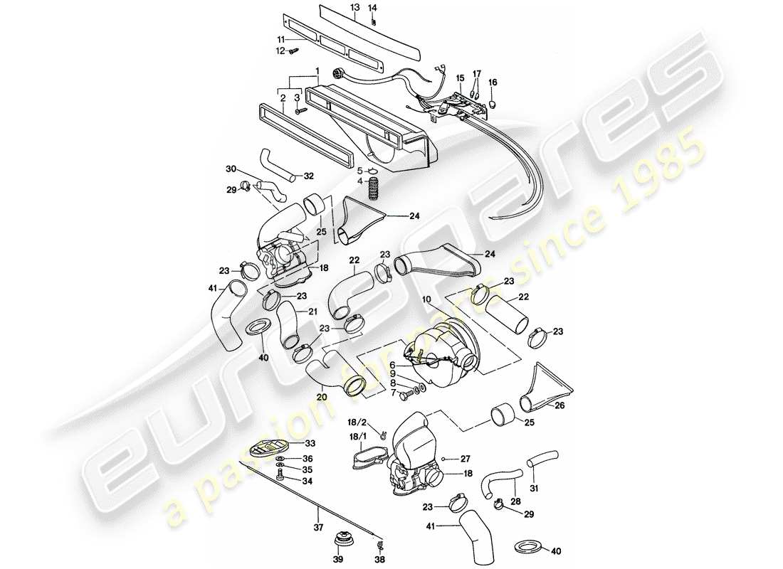 porsche 1977 (911) ventilation - heating system 2 - d - mj 1977>> part diagram