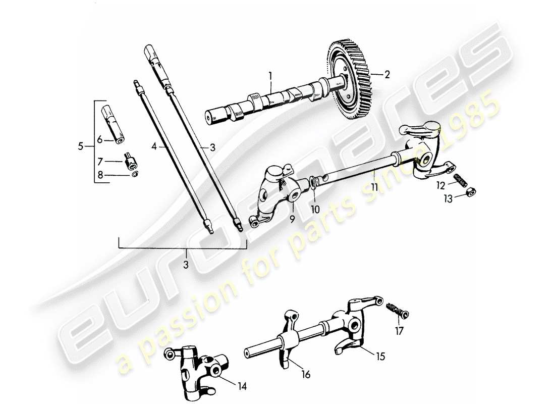porsche 1959 (356/356a) camshaft - m >> 10 199 - m >> 21 780 - m >> 50 099 - m >> 21 999 - m >> 33 899 - m >> 40 999 part diagram