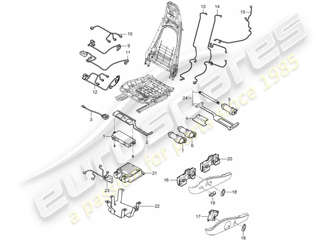 porsche 2008 (997-1) wiring harnesses parts diagram