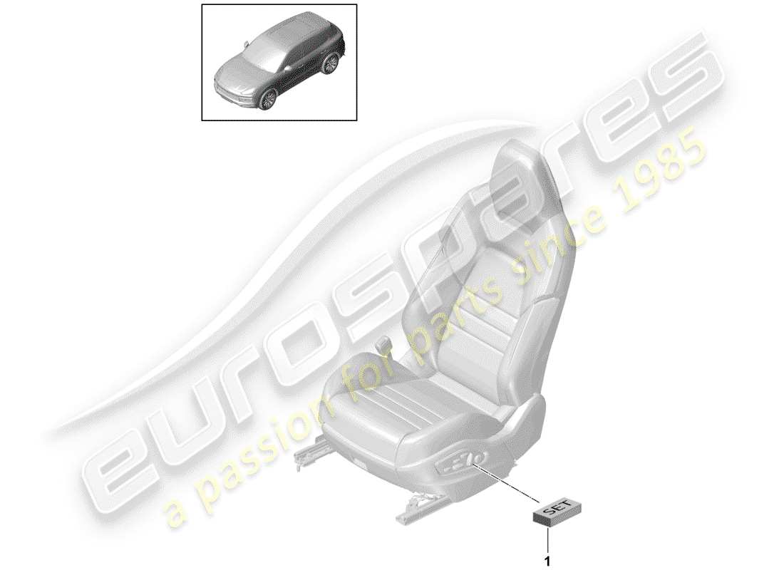 porsche 2019 (cayenne e3 9ya/9yb) repair set for seat occupied sensor only for: usa canada parts diagram