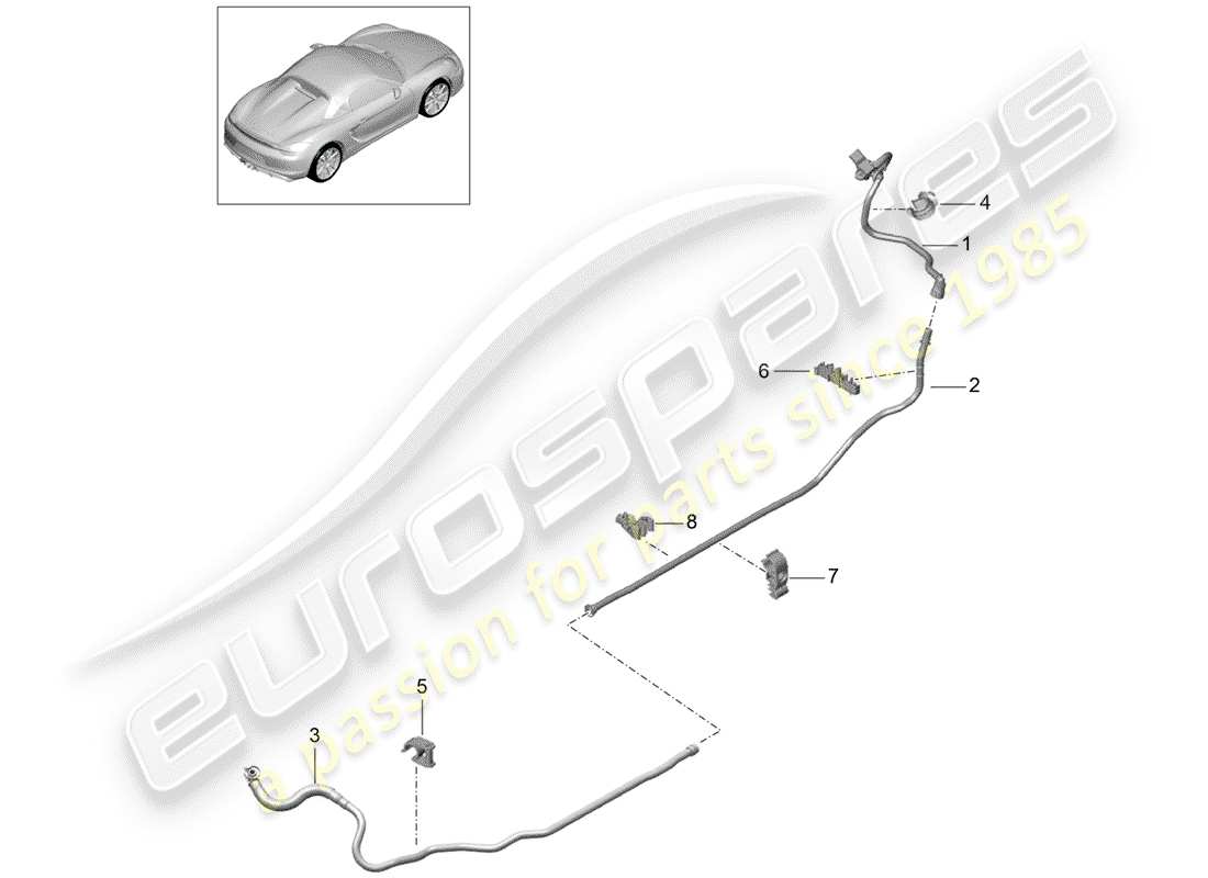 porsche 2016 (981 boxster spyder) vacuum line front brake servo center rear parts diagram