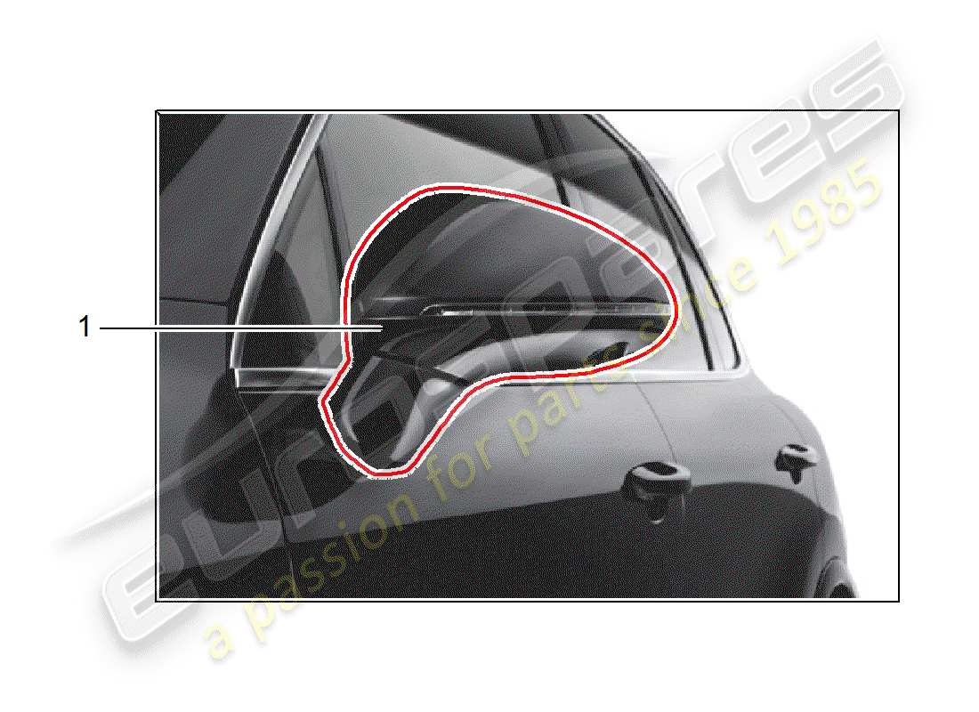 porsche 2020 (tequipment cayenne) rear view mirror parts diagram