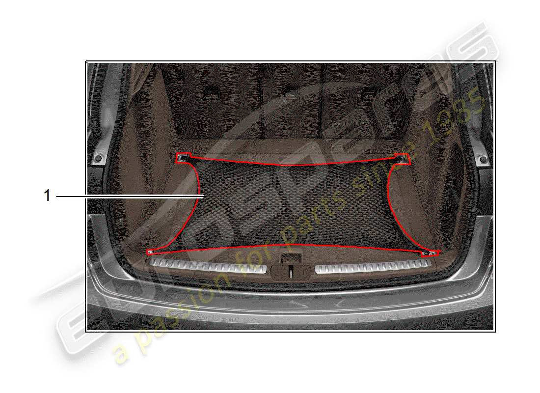 porsche 2014 (tequipment macan) cargo net parts diagram