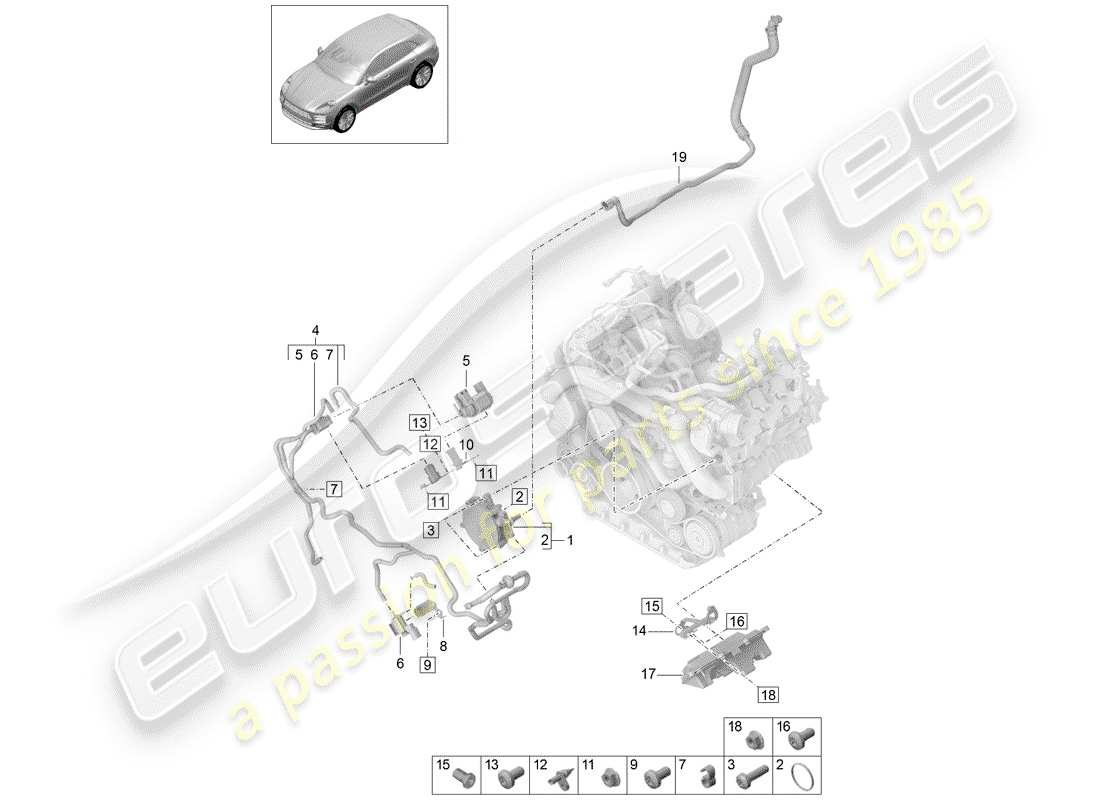 porsche 2019 (macan) vacuum system vacuum pump part diagram