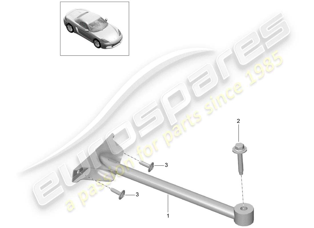 porsche 2019 (718 boxster) dome strut parts diagram