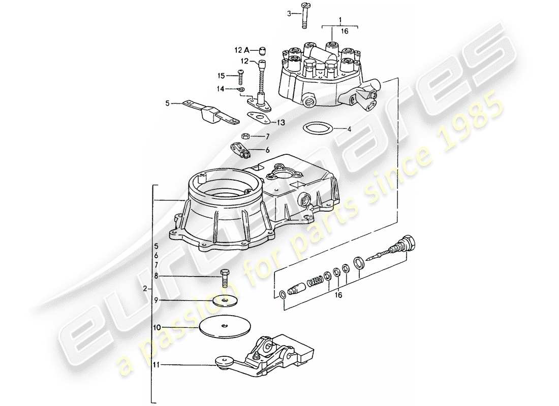 porsche 1994 (964) mixture control unit parts diagram