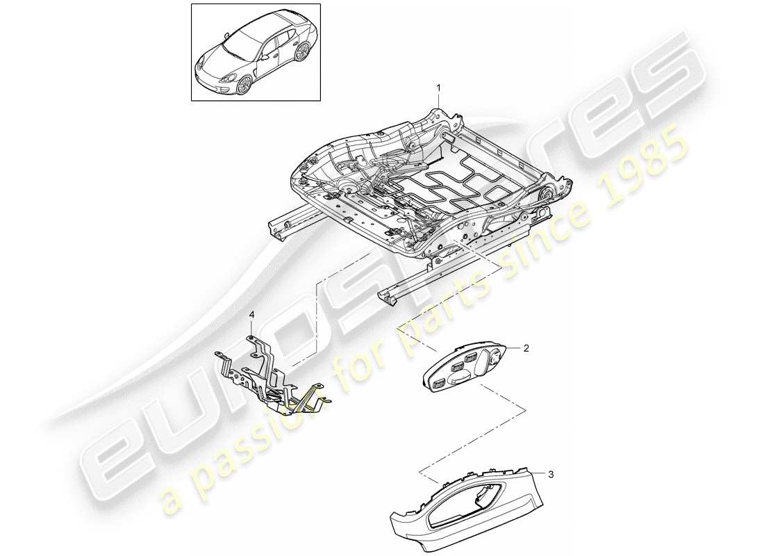 porsche 2015 (panamera 970) seat frame sports seat see technical information gr. 7 nr. 7209 (49/16) part diagram