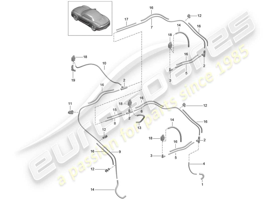 porsche 2013 (981 boxster) vacuum system engine parts diagram