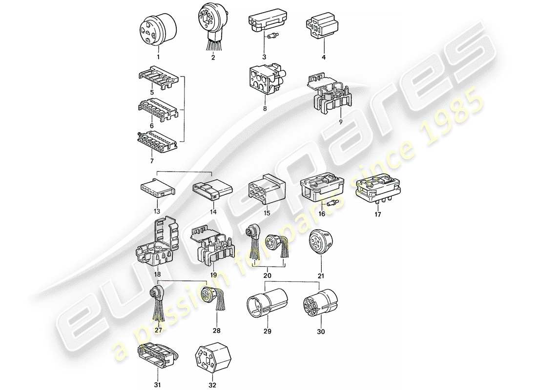 porsche 1991 (944) connector housing part diagram
