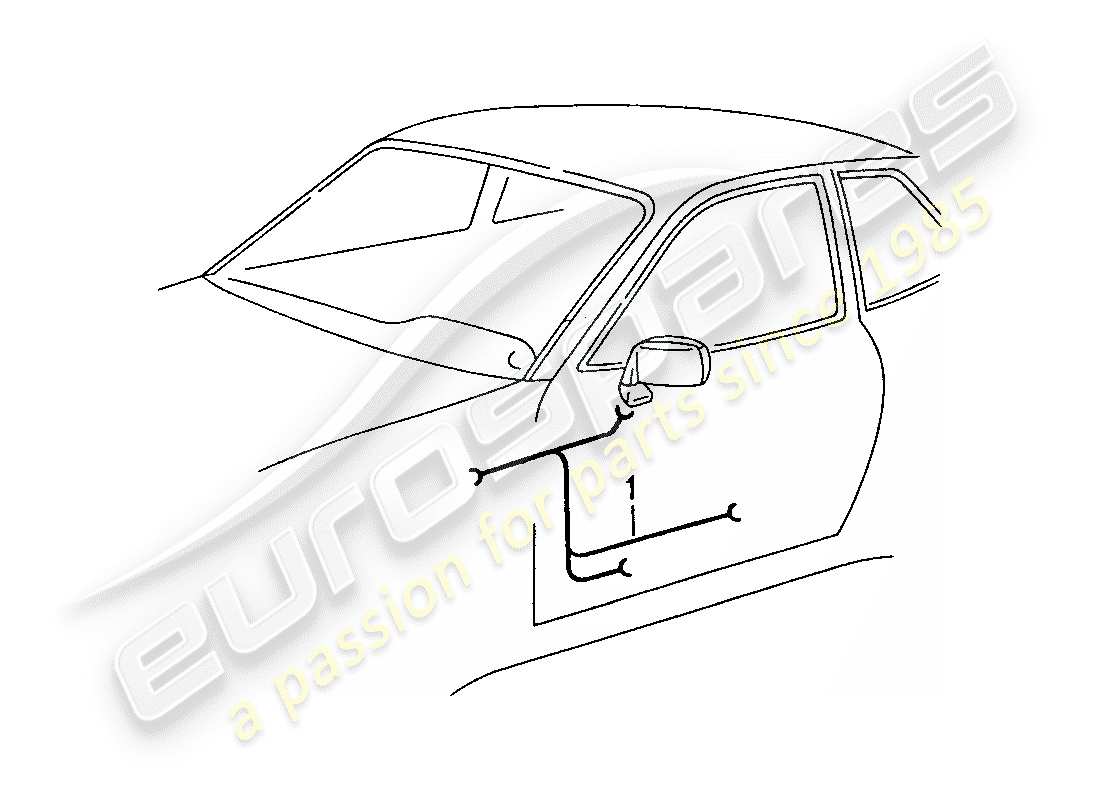 porsche 1990 (944) wiring harnesses - doors part diagram