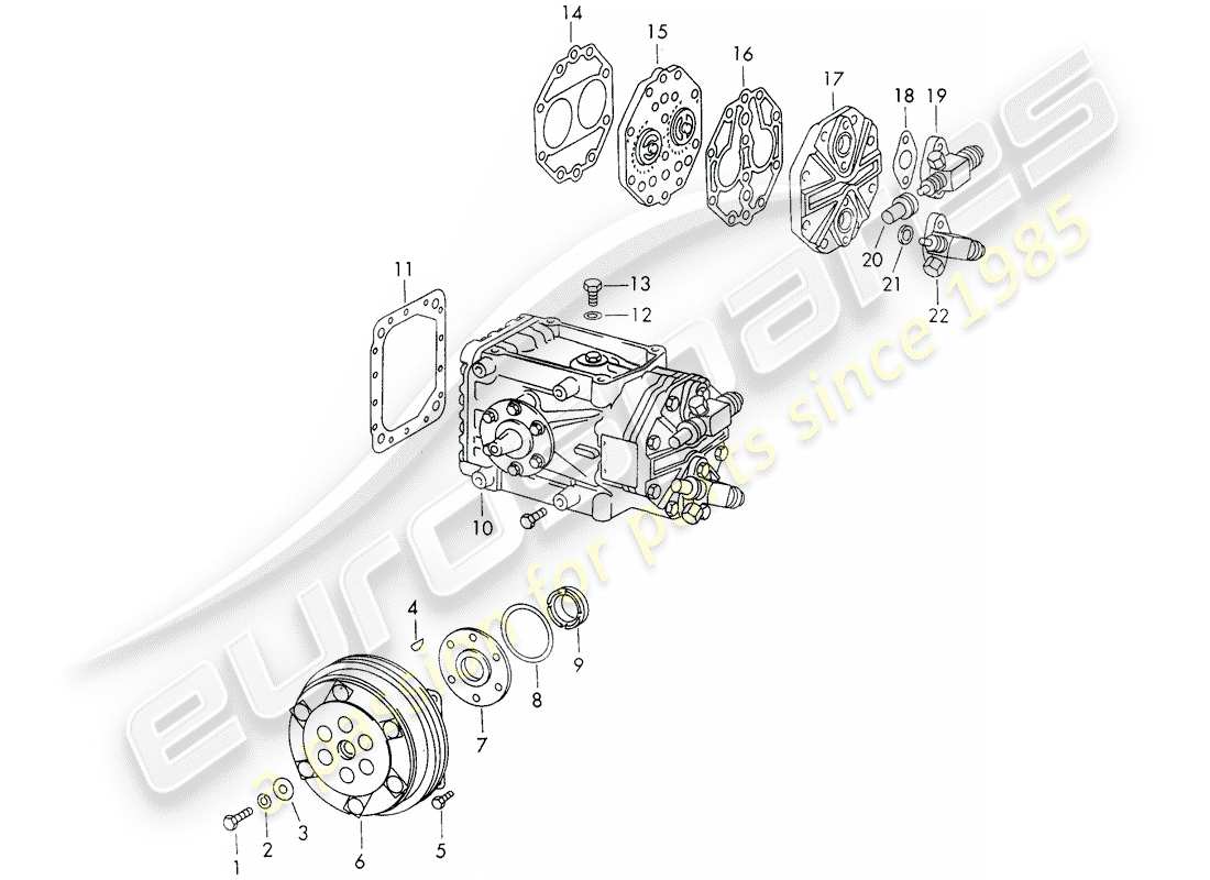 porsche 1969 (911/912) compressor - clutch - d - mj 1969>> part diagram